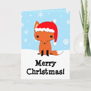 Festividades Muito feliz cartão Fox de Natal