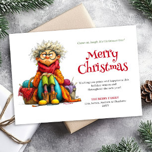 Festividades Mulher de Natal Bobo Cartão Personalizável para Do