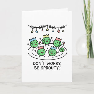 Festividades Não se preocupe, seja Sprouty! Cartão de Natal eng