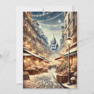 Festividades Natal clássico parisiense - Cartão de férias