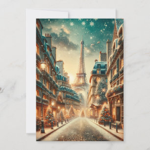 Festividades Natal clássico parisiense - Cartão de férias