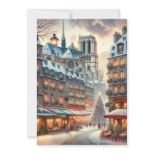 Natal Clássico Parisiense - Cartão de Natal