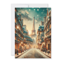 Natal Clássico Parisiense - Cartão de Natal