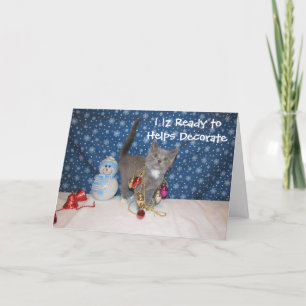 Festividades Natal de Arabella - Cartão de Natal de Gato/Gatinh