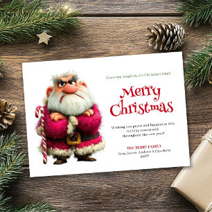 Festividades Natal divertido com Papai Noel irritado cartão de 