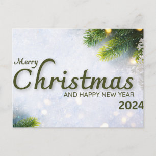 Festividades natal e novo ano 2024 cartão postal de férias