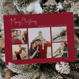 Festividades Natal moderno | Cartão vermelho de férias de cinco