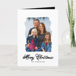 Festividades Natal Moderno Pintado Cartão com fotos de Férias