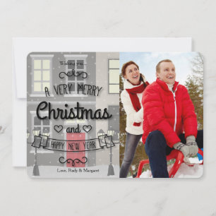 Festividades Natal No Cartão com fotos De Férias Da Cidade
