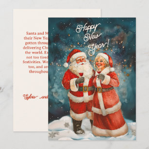 Festividades Natal Sra. Papai Noel Feliz Ano Novo Cartão de Fér