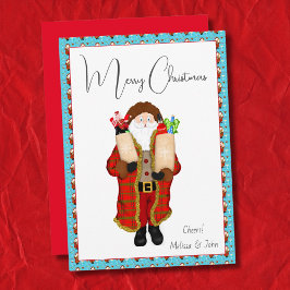 Festividades Natal trazendo o cartão de Natal com licor 