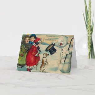 Festividades Natal vitorioso Snowman e Cartão de Natal para Cac