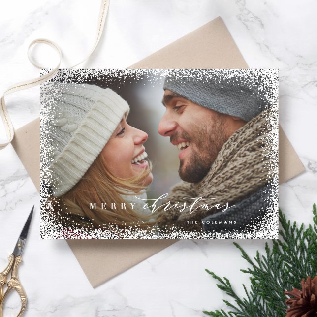 Festividades Neve Em Feliz Cartão De Férias De Natal (Criador carregado)