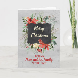 Festividades Niece e sua família Feliz Cartão de Natal