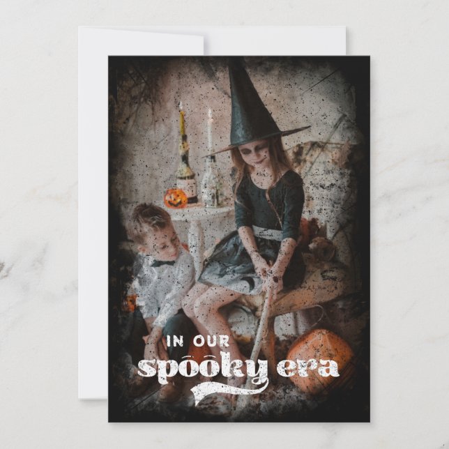 Festividades No nosso cartão de Natal da família da Era Assusta (Frente)