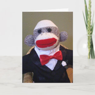 Festividades Noivo do Casamento do Macaco de Meia Cartão de Amo