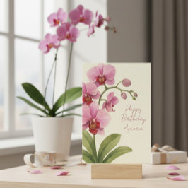 Festividades Nome Personalizado Vintage Watercolor - Cartão de 