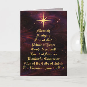 Festividades NOMES DE DEUS - Cartão de Natal Cristão