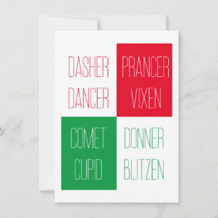 Festividades NOMES DE RENSA Natal Cartão Plano 4.25x6.25