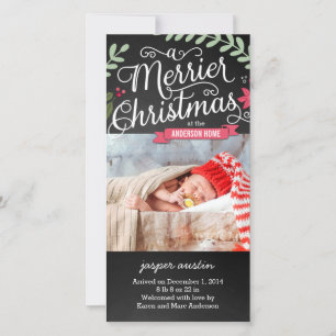 Festividades Novo Cartão com fotos de Natal Merrier