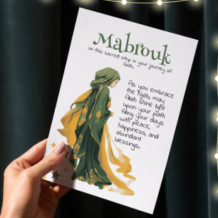 Festividades Novo cartão de saudação Hijabi Mabrouk