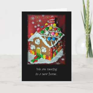 Festividades Novo endereço de cartão de Natal Gingerbird House