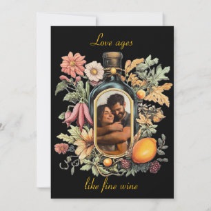 Festividades O Amor Envelhece como um Vinho Fino   Cartão de Fo