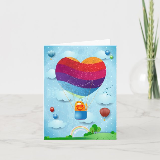 Festividades O amor está no cartão de feriado aéreo (Frente)