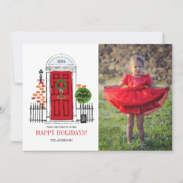 Festividades O Cartão com fotos da porta de Natal de Férias Ver