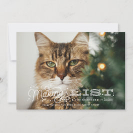 Festividades O Cartão de Natal De Gato Engraçado Da Lista Maldi