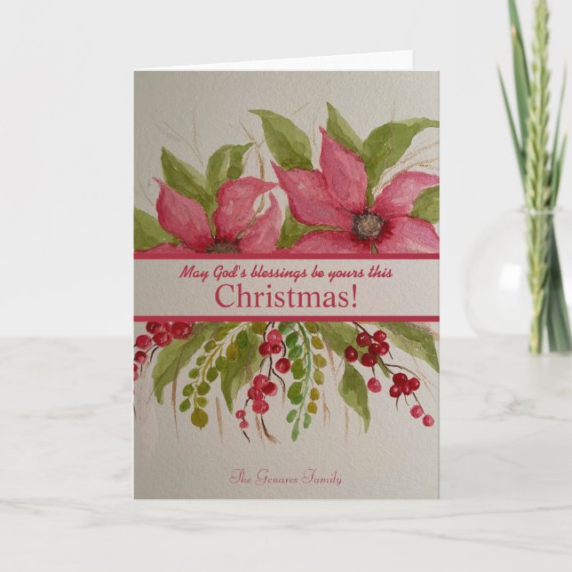 Festividades O Cartão de Natal de Poinsettia (Frente)