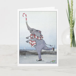 Festividades O Cartão de Natal Do Elefante De Pé