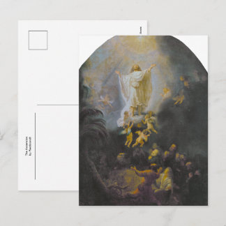 Festividades O cartão postal de Natal A Ascensão de Rembrandt