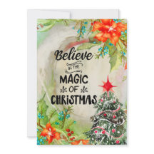 O Mágico do Natal Árvore & Presentes Cartão de Nat