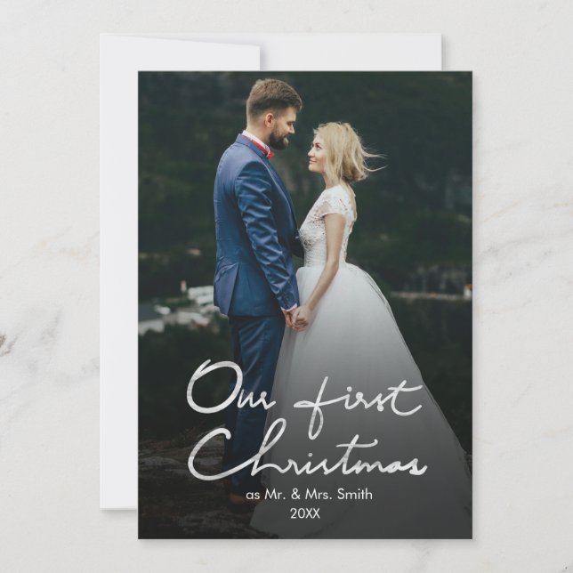 Festividades O nosso primeiro Cartão com fotos de Natal, Sr. e  (Frente)