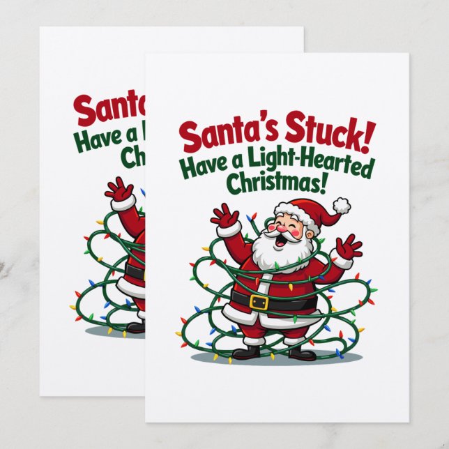 Festividades O Papai Noel Está Preso Cartão de Natal Engraçado (Frente/Verso)