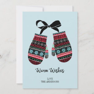 Festividades O Quente Quente de Holiday Mittens anseia o Cartão