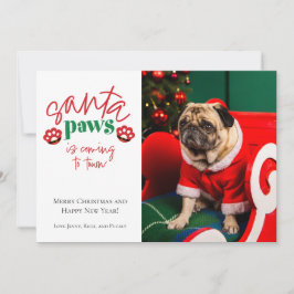 Festividades O Santa Paws está chegando ao cartão de Natal para