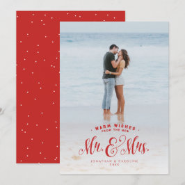 Festividades O Sr. e a Sra. Nova cartão com fotos vermelha de f