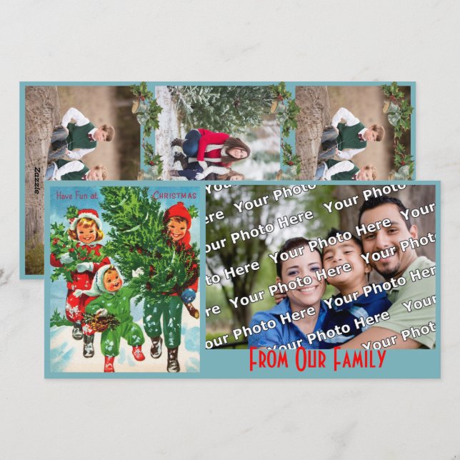 Festividades Obtendo O Cartão com fotos Da Árvore De Natal (Frente/Verso)