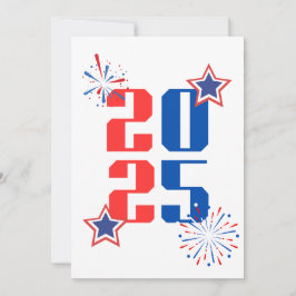 Festividades OLÁ 2025 Cartão de feriado vermelho e azul