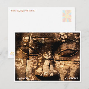 Festividades Olhos de Buda Angkor Wat Cartão Postal de Siem Rea