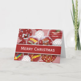 Festividades Ornamentos de Cartão de Natal para Professores Per