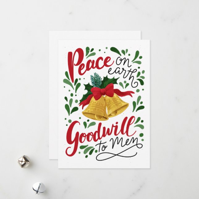 Festividades Ouvi Os Sinos Cartão de Férias Plano (Frente/Verso In Situ)