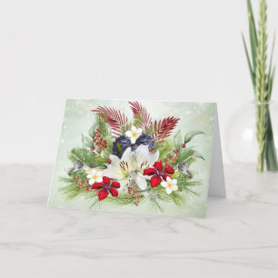 Festividades Palmas Havaianas e Cartão de Natal Tropical Flor