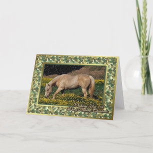 Festividades Palomino Quarter Horse Vazio Cartão de Natal