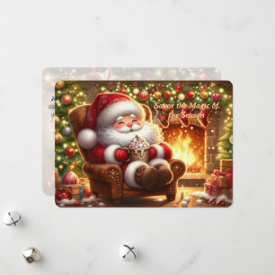 Festividades Papai Noel Aconchegante junto à Lareira Cartão de