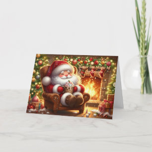 Festividades Papai Noel Aconchegante junto à Lareira Cartão de