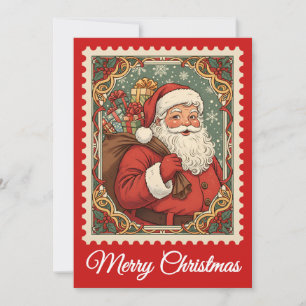 Festividades Papai Noel Cartão de Natal com Carimbo de Prefác