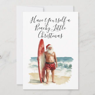 Festividades Papai Noel Surfista do Natal em Julho - Cartão de 